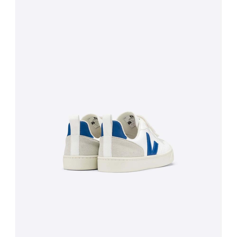 Veja V-10 CWL Kids' Shoes White Indigo | NZ 776JPQ